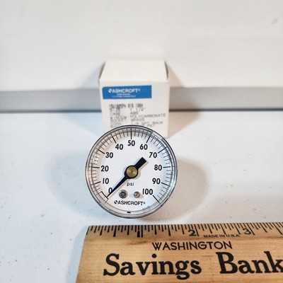 ASHCROFT 15W1005PH 01B 100# 1.5'' PRESSURE GAUGE 0-100PSI * NEW IN BOX *