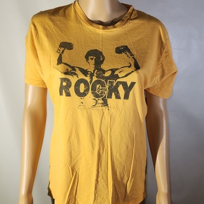 Rocky Balboa Movie Champion Pose Men's T Shirt Yellow Gold Size M GAZIANI