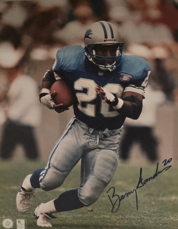 BARRY SANDERS #20 SIGNED AUTOGRAPH 8X10 PHOTO DETROIT LIONS WITH CERTIFICATION