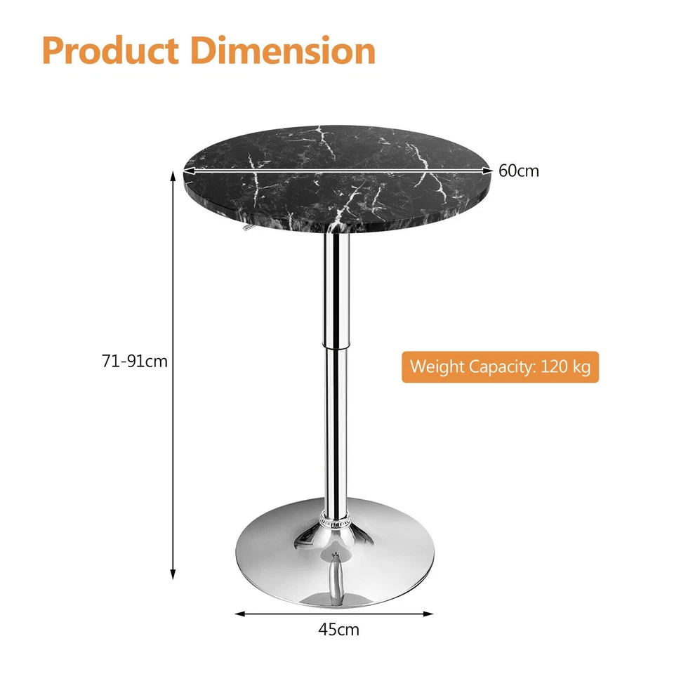 Modern Bar Table 360° Swivel Counter Table Multifunctional Round Pub Table - Image 2 of 4