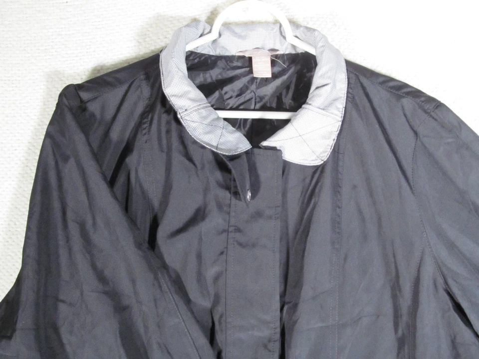 White Stag Womens Jacket Coat 2X (18W-20W) Zipper Close Pockets Black Mid Length - Image 2 of 4