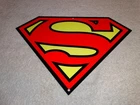 VINTAGE SUPERMAN MOVIE TV SHOW DIE-CUT FLYING S SUPER MAN 12" METAL GAS OIL SIGN