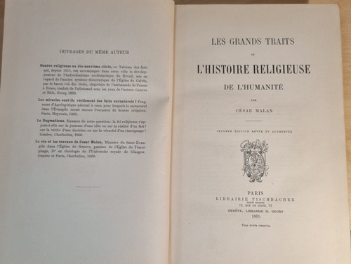 Livre relié cuir grands traits de l'histoire religieuse de l'humanité MALAN 1885 - Imagen 5 de 11