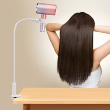 360 Degree Rotating Hair Dryer Stand Adjustable Stand Holder Hands-Free White