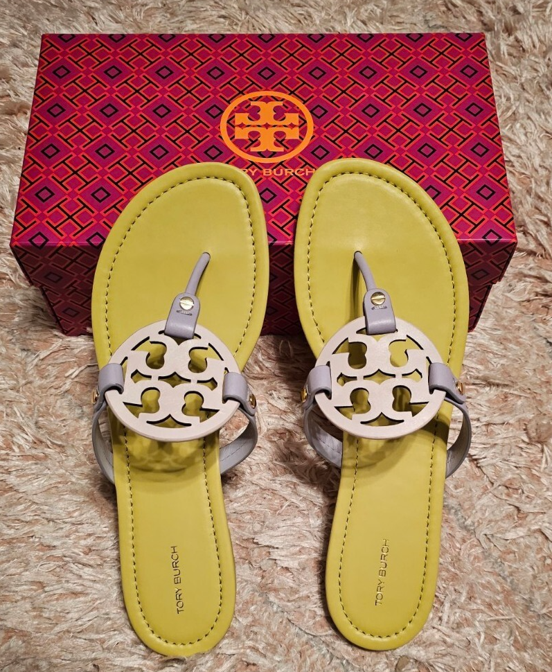 Tory Burch MILLER SANDAL Leather Sandal Zesty Lime Pink