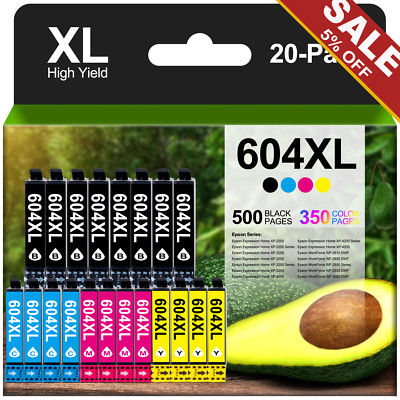 20x Patronen 604XL Kompatibel für Epson XP-2200 2205 3205 4200 WF-2930 2935 DWF