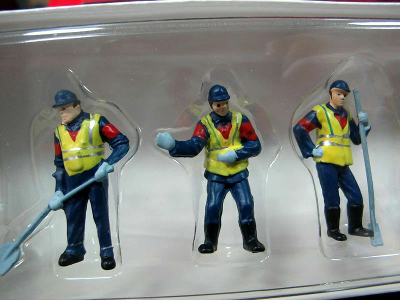 6 Piezas Accesorios Escena de Sitio 1/50 Azul Trabajadores Figura Ajuste CAT Coche Vehículos Foto 3 de 4