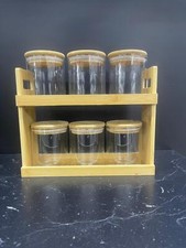 Glasbehälter mit Deckel Kanister mit Bambusdeckeln Tee vorratsgläser