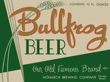 Bullfrog Beer New Metal Sign: Chicago, Illinois - Monarch Brewing Company