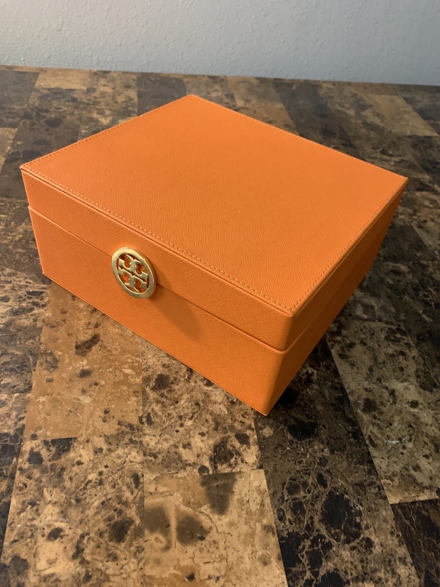 TORY BURCH Signature Orange Storage Box Large Jewelry