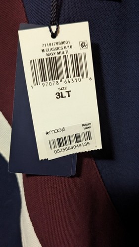 INCREDIBLE BIG PONY PRL NAVY MULTI-COLOR SS POLO SHIRT MESH ALL COTTON 3XLT NWT - Picture 6 of 24