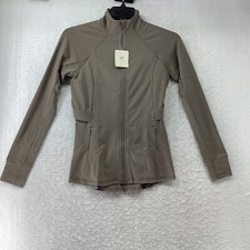 Fabletics Activewear Jacket Women's Small Gray/Brown Full Zip Fitted