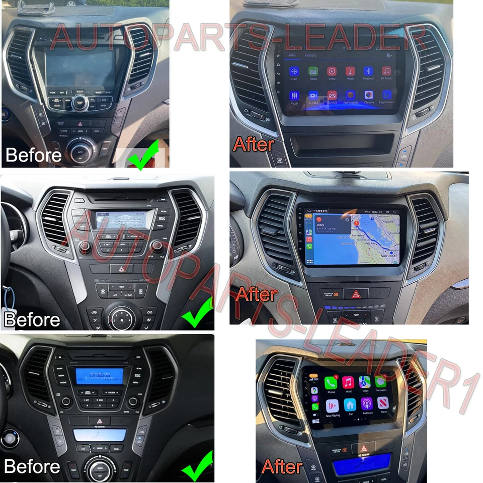 CARPLAY CAR RADIO GPS STEREO NAVI FM FOR HYUNDAI SANTA FE SPORT IX45 2013-2018 - Image 4 of 4