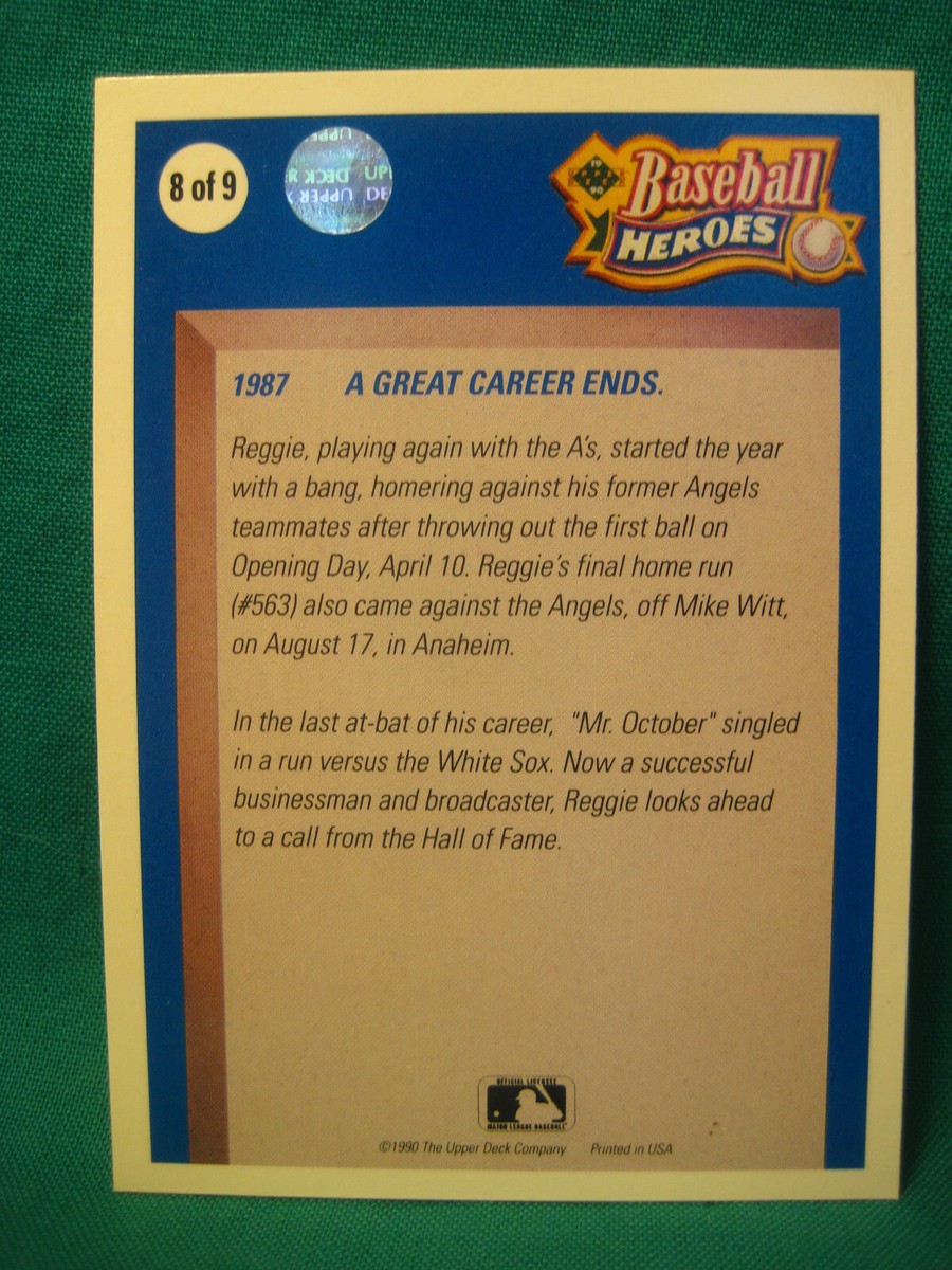 1990 Upper Deck Baseball Heroes-Reggie Jackson-1987-A Great Career