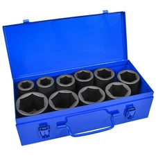 10PC 1" ONE INCH DRIVE DR DEEP BIG SIZE BLACK AIR IMPACT SOCKET WRENCH TOOL SET