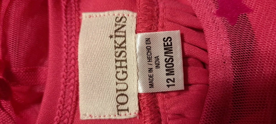 Vestido Toughskins Niñas Talla 12 Meses Color ROSA Nuevo con Etiquetas Foto 4 de 4