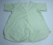 Vintage 06-09 Mo. Infant Sleepwear Shirt Green Embroidered Teddy Bear 1950's