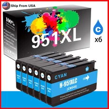 6PK 951 Ink Cartridge 951XL OfficeJet 8630 8640 8650 8615 Printer 6xCYAN
