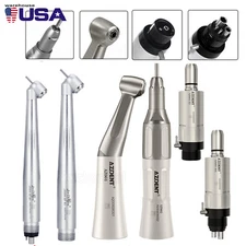 AZDENT Dental Slow Low Speed Handpiece Air Motor Straight Contra Angle 2/4 Holes