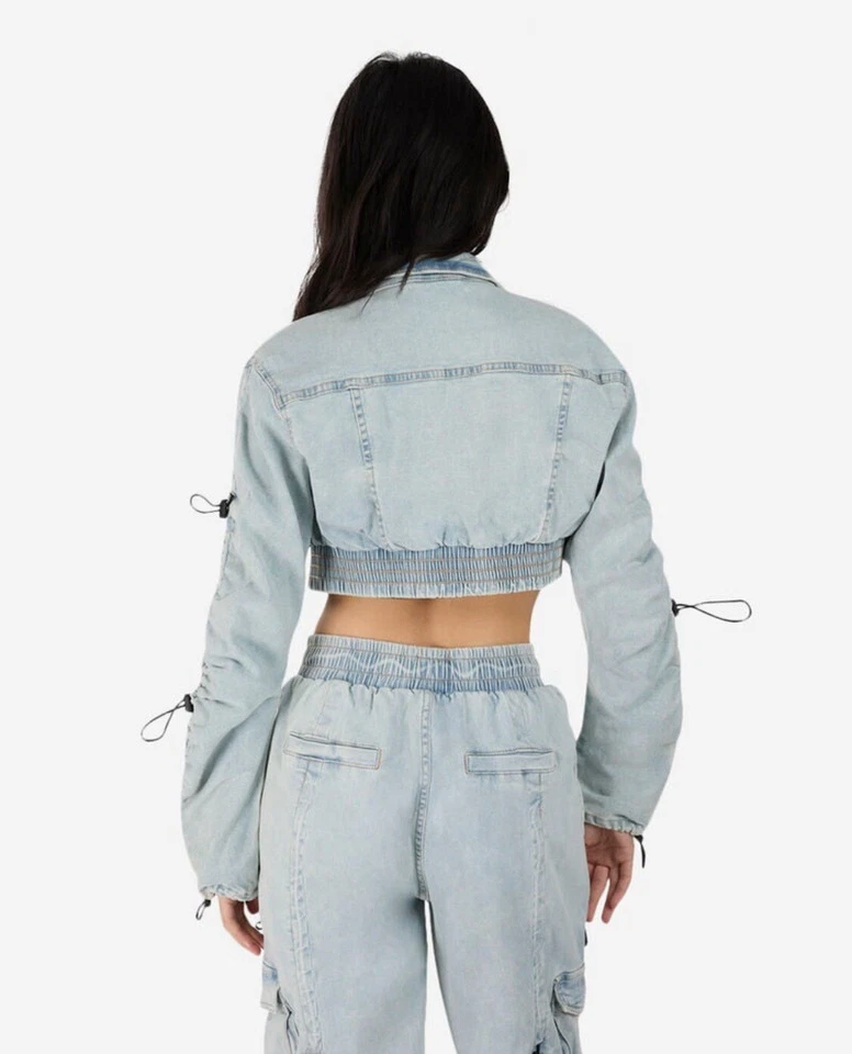 Chaqueta de mezclilla recortada Smoke Rise Multi Bungee precio de venta sugerido por el fabricante 85 USD Foto 2 de 4