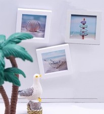 Bezaubernde MARITIME Miniatur Wand-BILDER mit weißem Holzrahmen für Puppenhaus