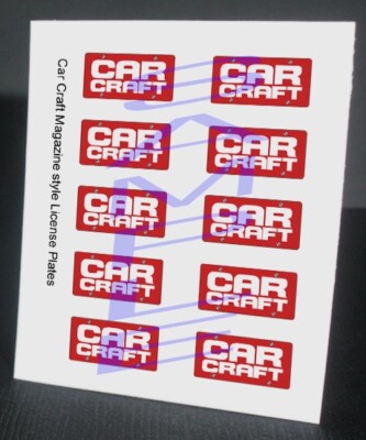CAR CRAFT MAGAZINE miniature LICENSE PLATES for 1/25 scale MODEL CARS PLS READ