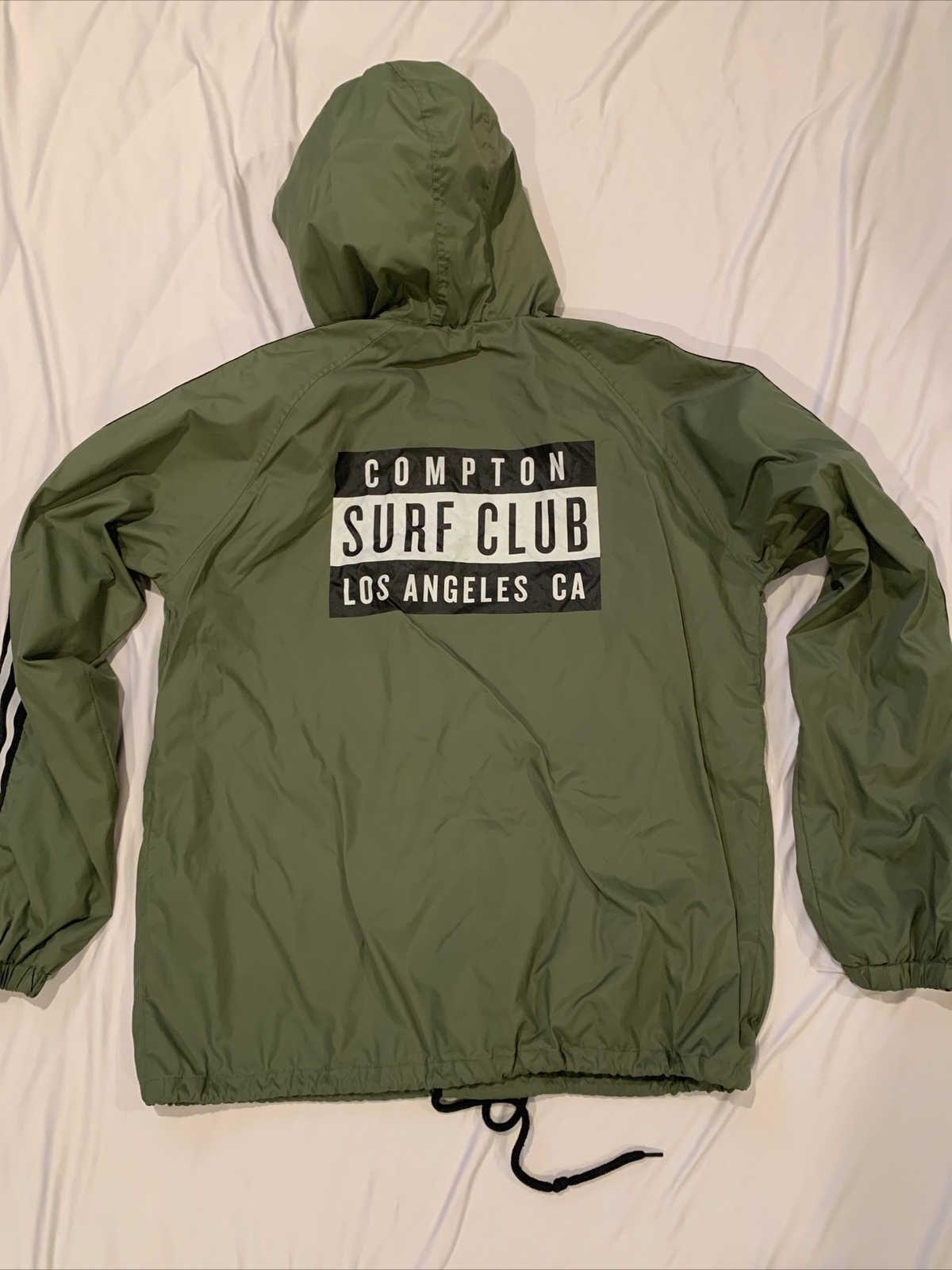 Men's MATIX LOS ANGELES COMPTON SURF CLUB Olive Windbreaker Hoodie ...
