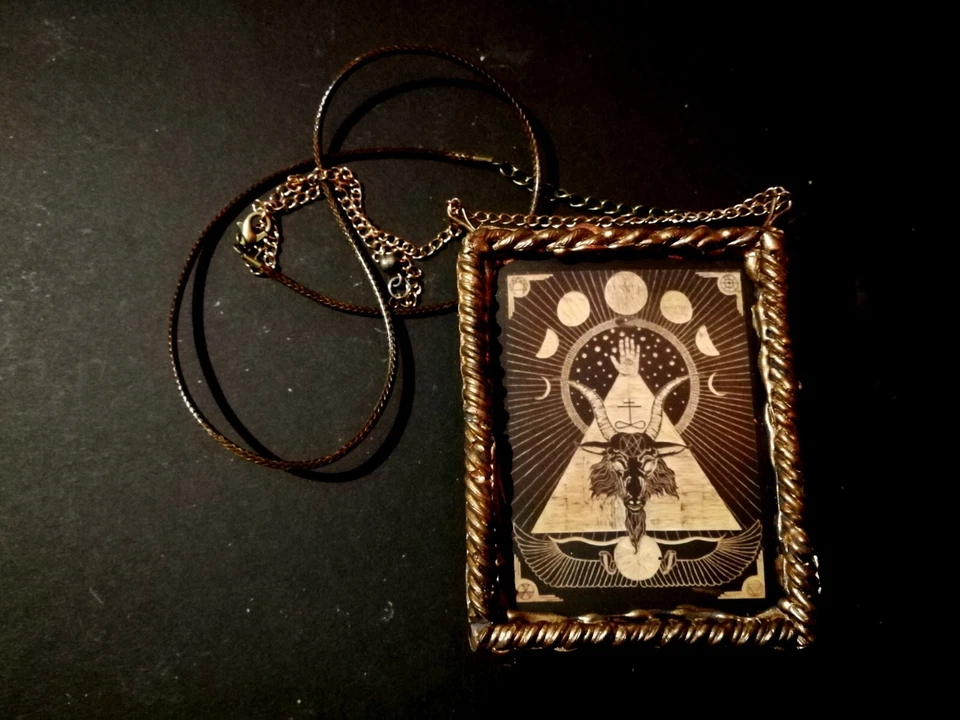 Готический талисман Люцифера оккультная символика сатанинский бафомет люциферианский кулон нагрудник - Изображение 2 из 4