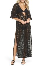 Chelsea28 Lace Cover-Up Maxi Dress, Size S M XXL(2/12) XL (22/5/9)- Black