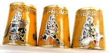Dé à coudre de collection email Thimble - LES POMPIERS FOND JAUNE