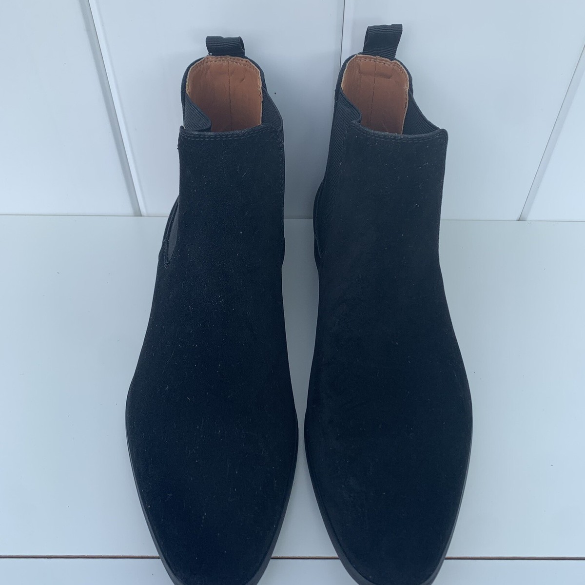 Abound black suede water resistant Chelsea boots men\'s size 13 dressy pull on Elegant Aqua Black Suede Leather Chelsea Boots for Versatile  main image 4