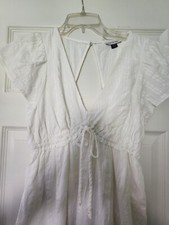 New - White Short Sleeve with Pockets Dress - American Eagle - Medium