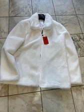 New Mazari 9010 Fur Look  Short Car  Coat White Size 5X