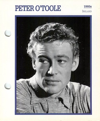 Peter O'Toole 1960's Actor Movie Star Card Photo Front Biography