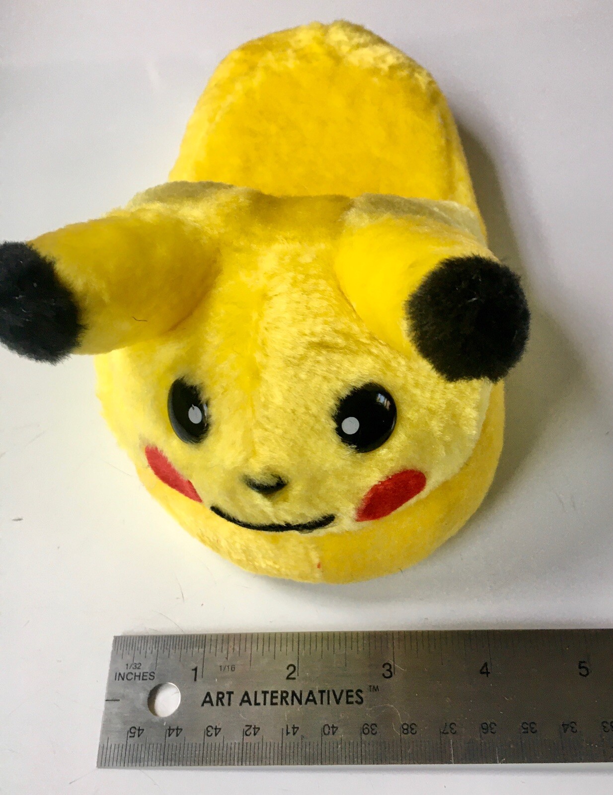 PANTOFOLA D’ORO Vintage Unofficial Pokémon Pikachu Kids Plush Slippers Size 3 4