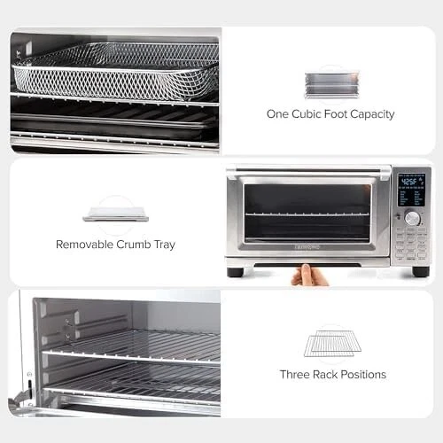 12-in-1 Digital Air Fryer Toaster Oven 30QT Stainless Steel Convection 12-in-1 Digital Air Fryer Toaster Oven 30QT Stainless Steel Convection