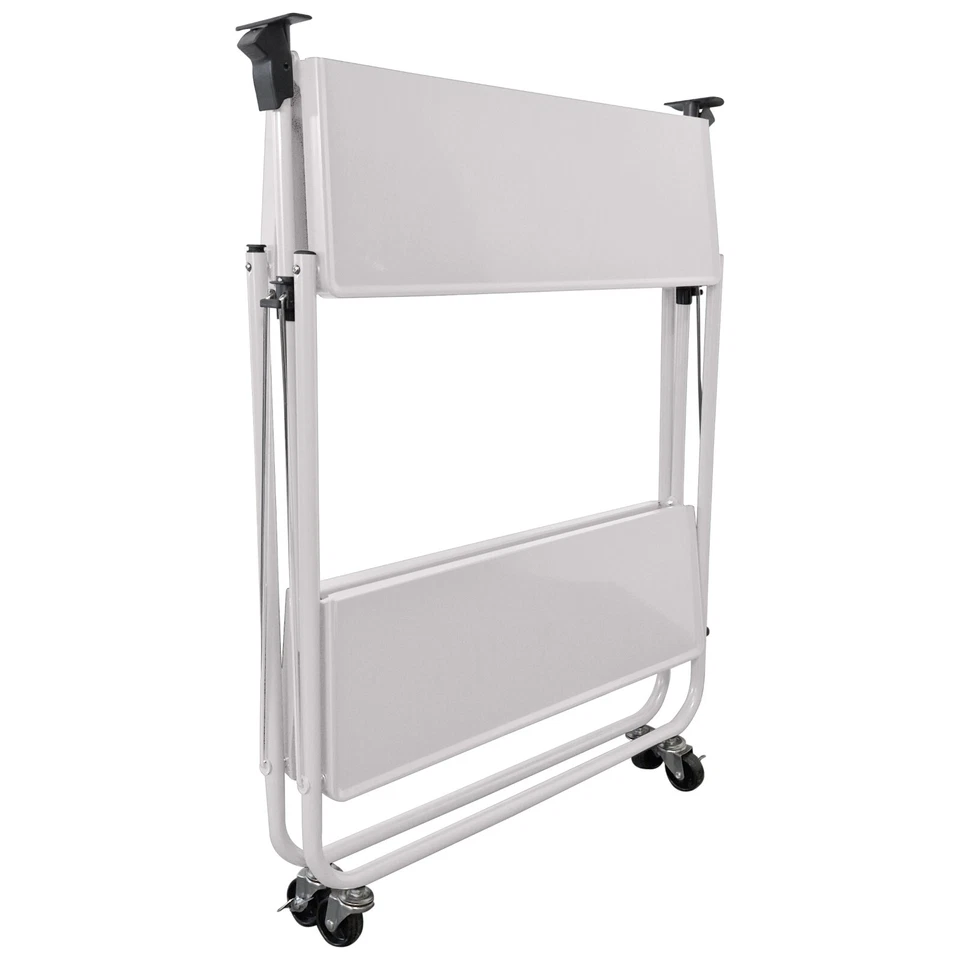 Küchenwagen Servierwagen mit 2 Metall Ablagen Teewagen Barwagen klappbar B-Ware - Bild 4 von 4