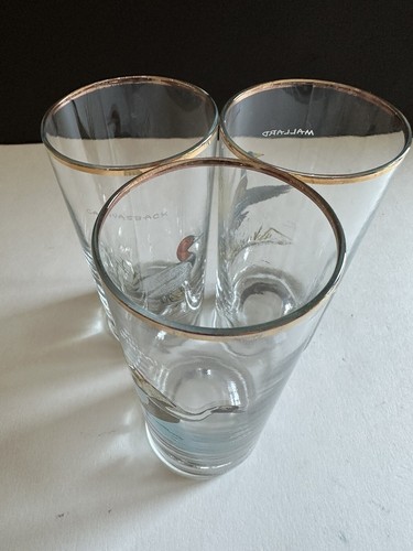 3 VTG Ned Smith Culver Wild bird Duck Highball Glasses Tumblers 22k Gold Rimmed - Picture 16 of 24