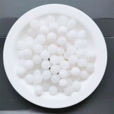 Wholesale 50pcs 8mm Natural White Jade Stone Round Ball Shape No Hole Beads