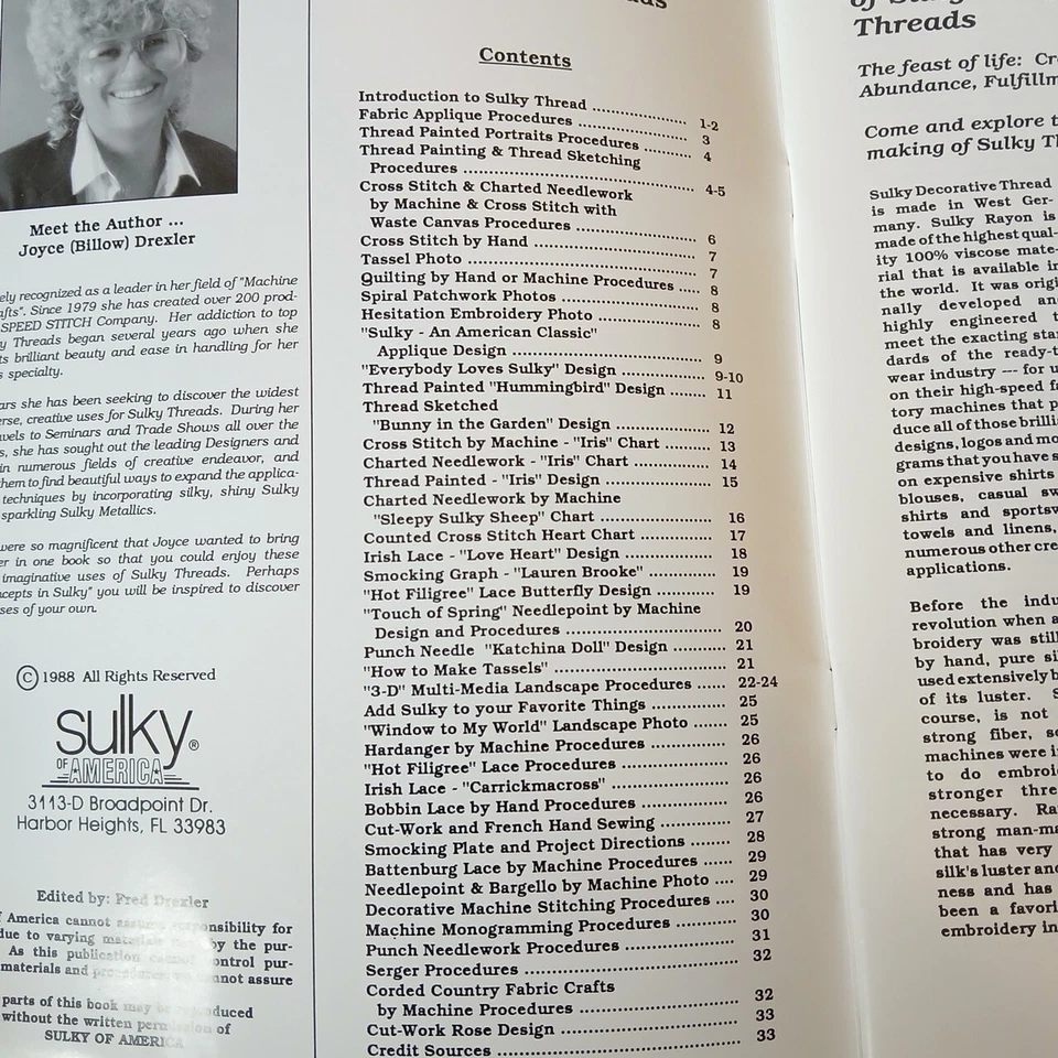 Concepts in Sulky Rayon Metallic Threads Project Book Joyce Drexler Vintage 1988 - Image 3 of 4