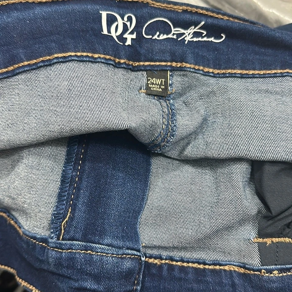 Nuevo Pantalón Vaquero Elástico Clásico DG2 by Diane Gilman Talla Grande Alto 24WT Foto 3 de 4