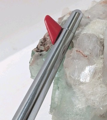 Virgin Atlantic Airways Ballpoint Pen Chrome Jet Plane w/ Red Fin Collectible 