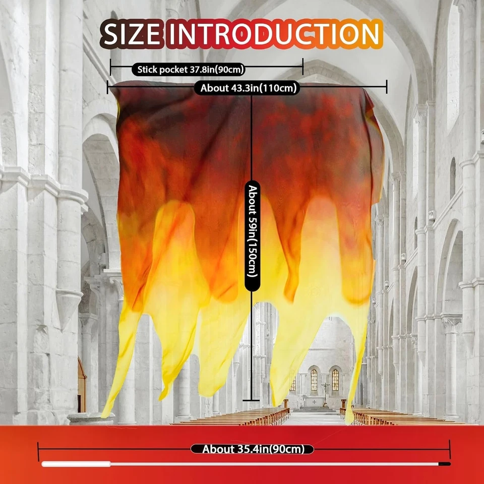 59英寸双层崇拜旗用于舞蹈教堂,赞美舞旗适用于Wo... — 第 4/4 张图片