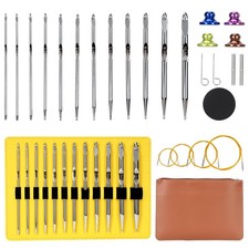 Interchangeable Tunisian Crochet Hook Set with Cables  Ergonomic Handles, 12...