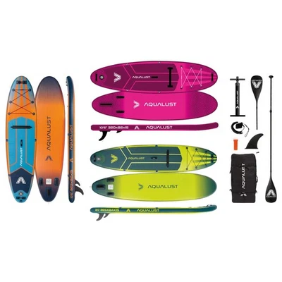 Auqualust Stand Up Paddle Board Set Aufblasbar Allround Anfänger Freizeit Wasser - Bild 1 von 4