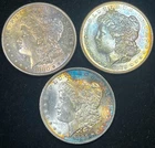 1880-S, 1879-S, & 1885-O Morgan Silver Dollars - All Beautifully Toned - AU/UNC