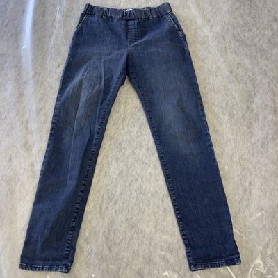 Bevy Flog pant Blue Denim Stretch Pull On Pockets Women s size W27 L28.