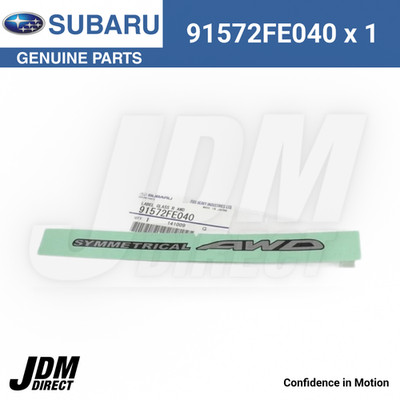 Original WRX STi Wagon Heckglas Symmetrisch Allrad Aufkleber 91572FE040 F/S S...