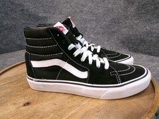 Vans Sk8-Hi Classic Mens Size 8 US Black White Suede Canvas Skate Shoes Sneakers