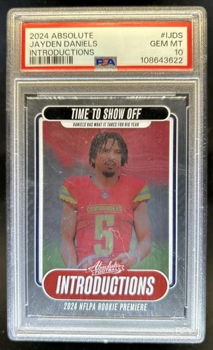 2024 Panini Absolute Jayden Daniels Introductions RC #I-JDS Commanders PSA 10